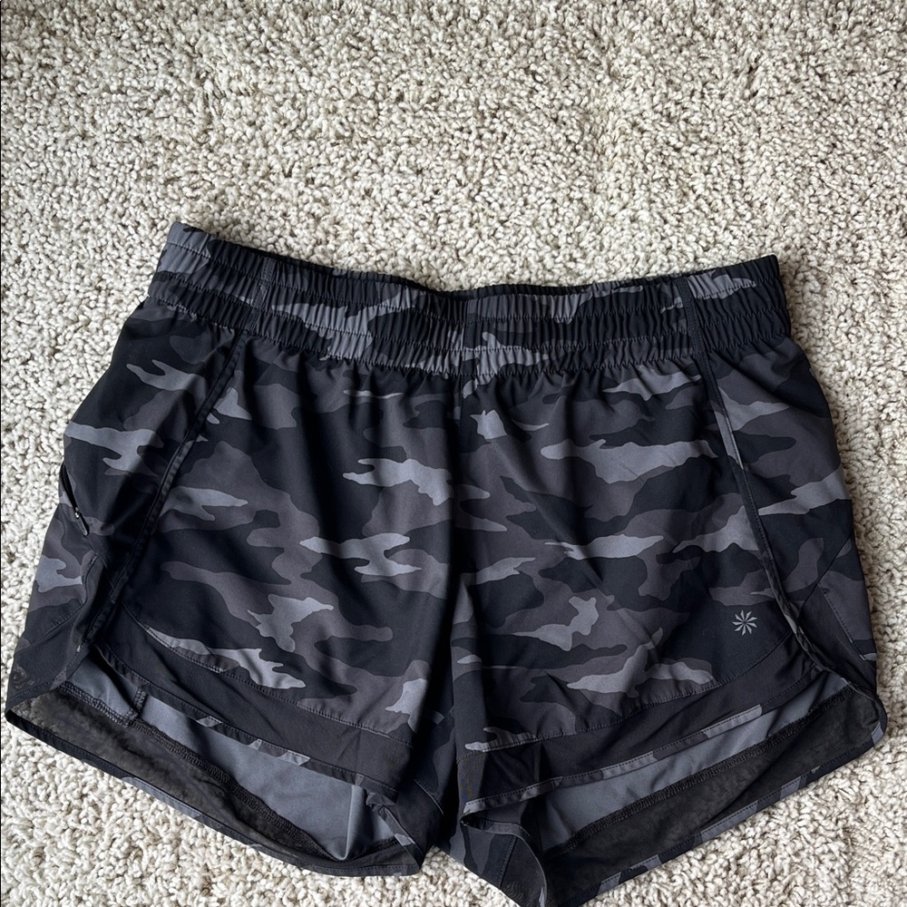 Athleta Women's Black & Gray Camo Running Shorts